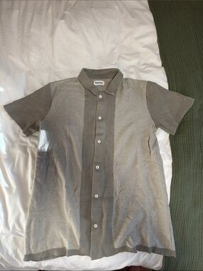Taylor Stitch Button Down Polo in Beige Stripe
